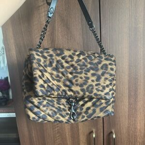 Rebecca Minkoff Leopard Print Chain Shoulder Bag